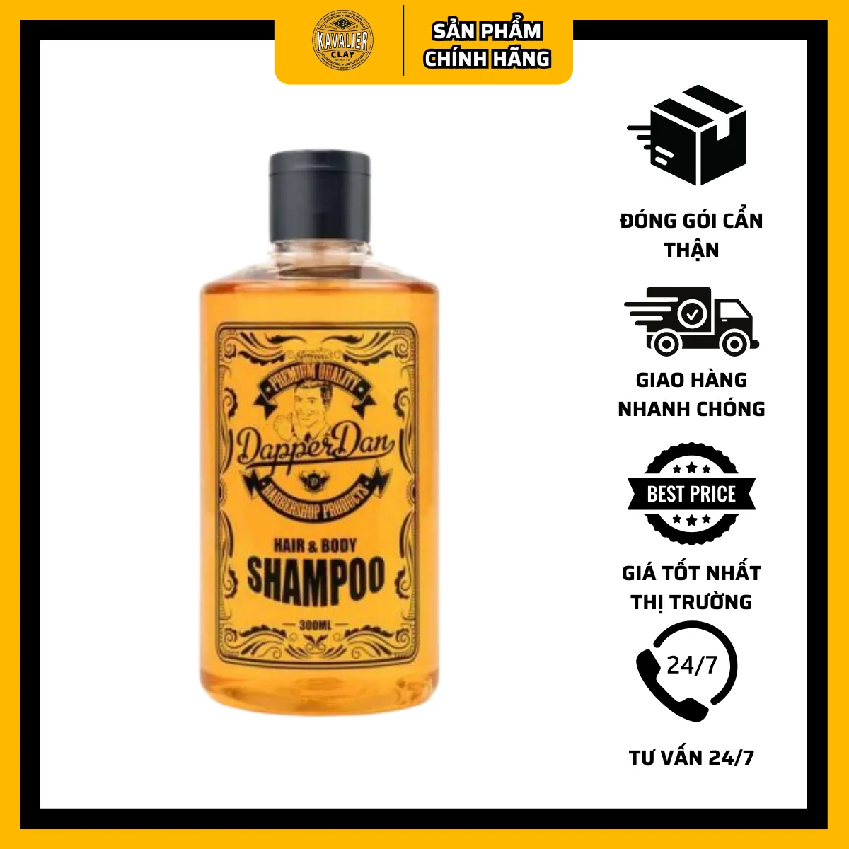 Dầu gội, sữa tắm 2 in 1 Dapper Dan Hair Body Shampoo