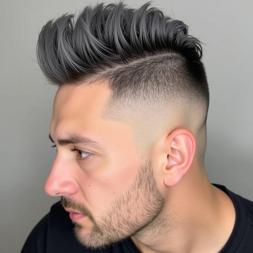 Kiểu tóc Mohican khói xám nam tính