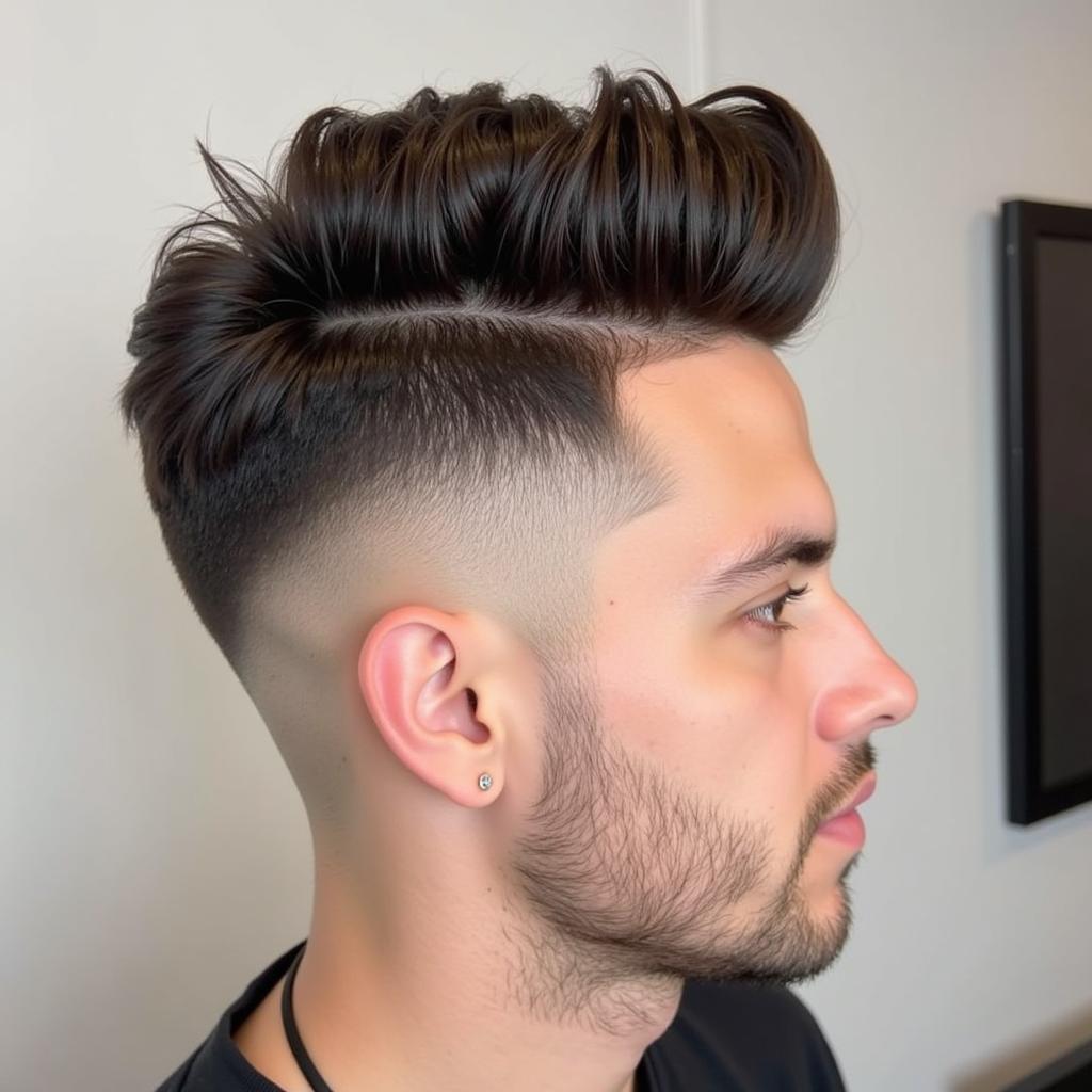 Kiểu tóc undercut quiff nam tóc thẳng