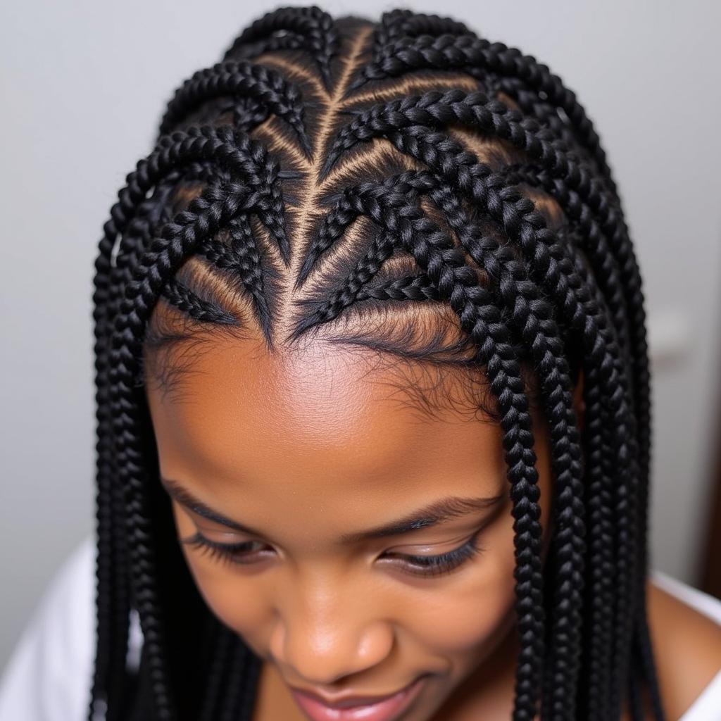 Tết tóc kiểu Cornrows