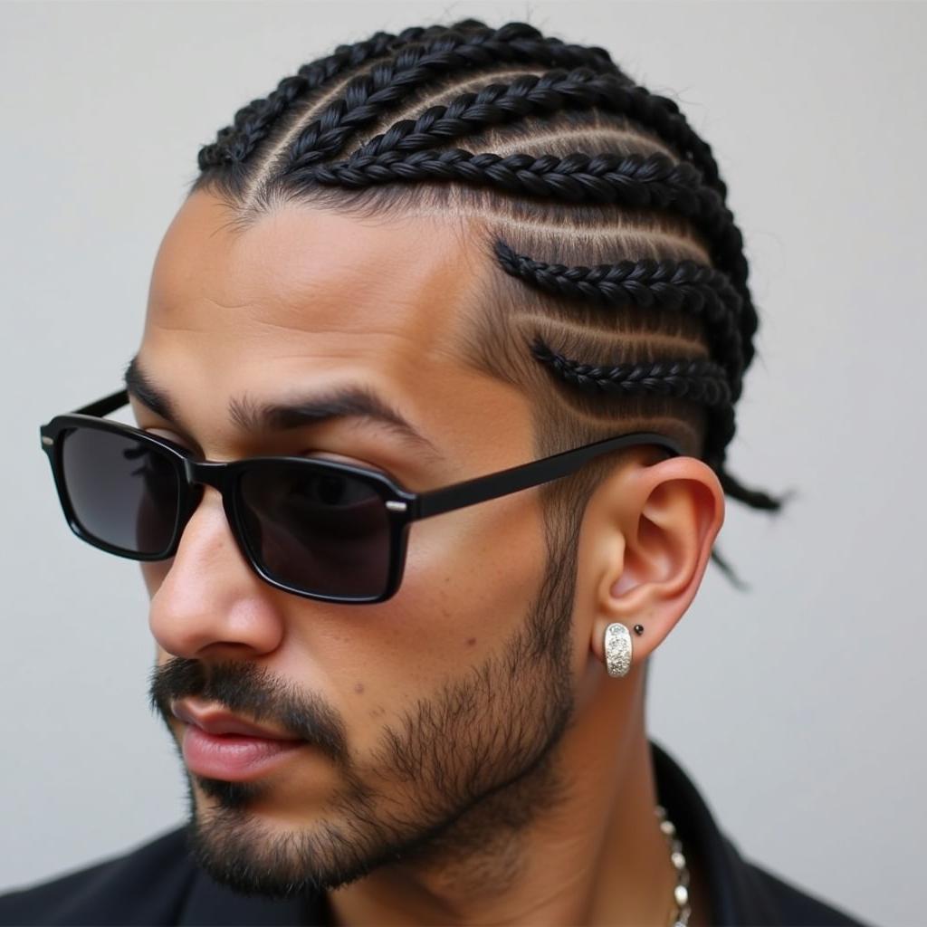 Tết tóc ngắn kiểu Cornrows cho nam