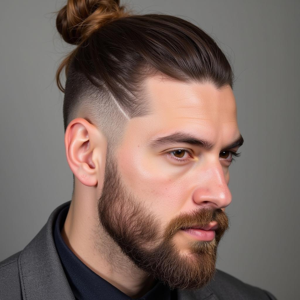 Kiểu tóc ngắn buộc lên top knot