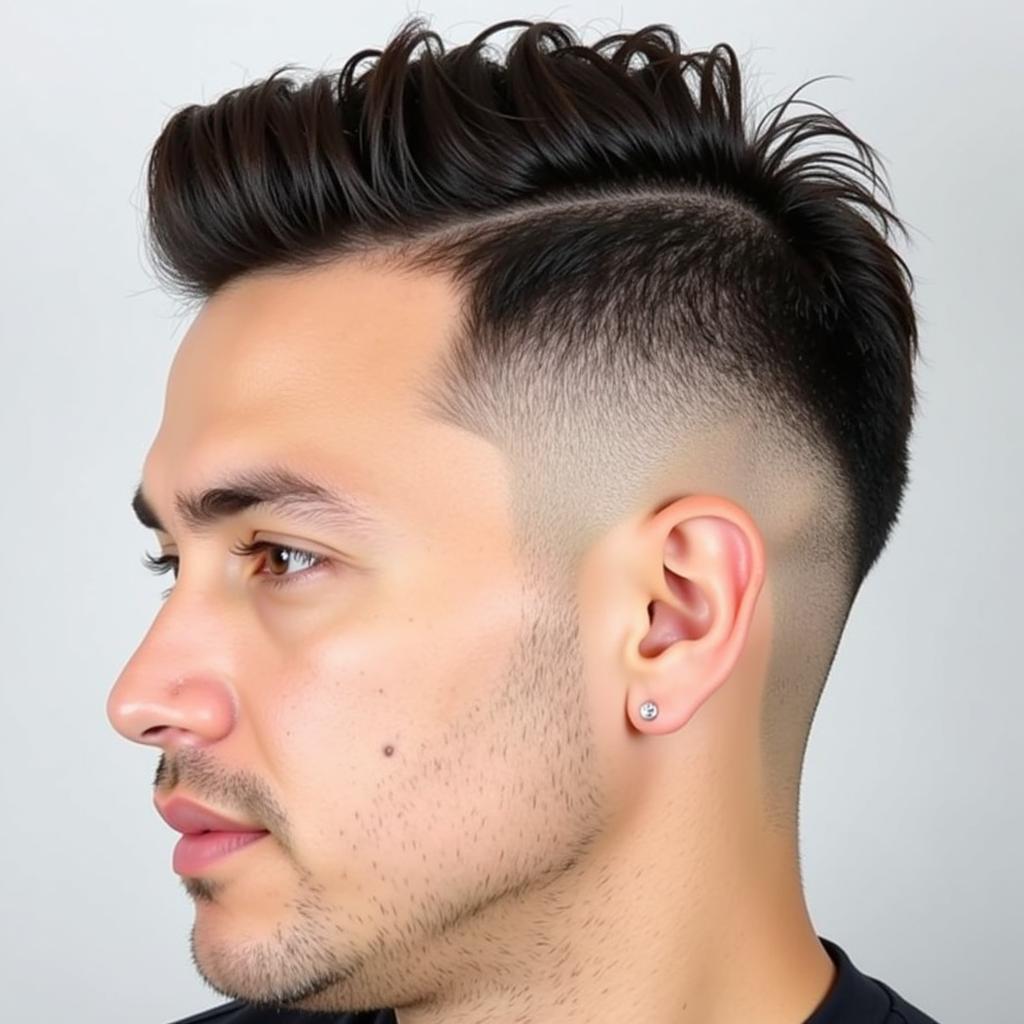 Kiểu tóc Mohican cho nam biến thể Faux Hawk