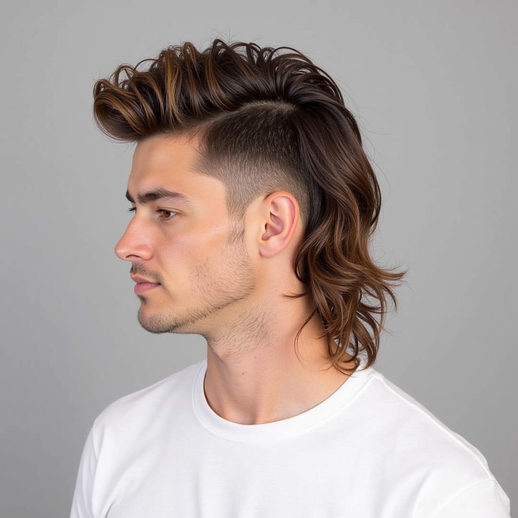 Kiểu tóc mullet hiện đại với uốn nhuộm