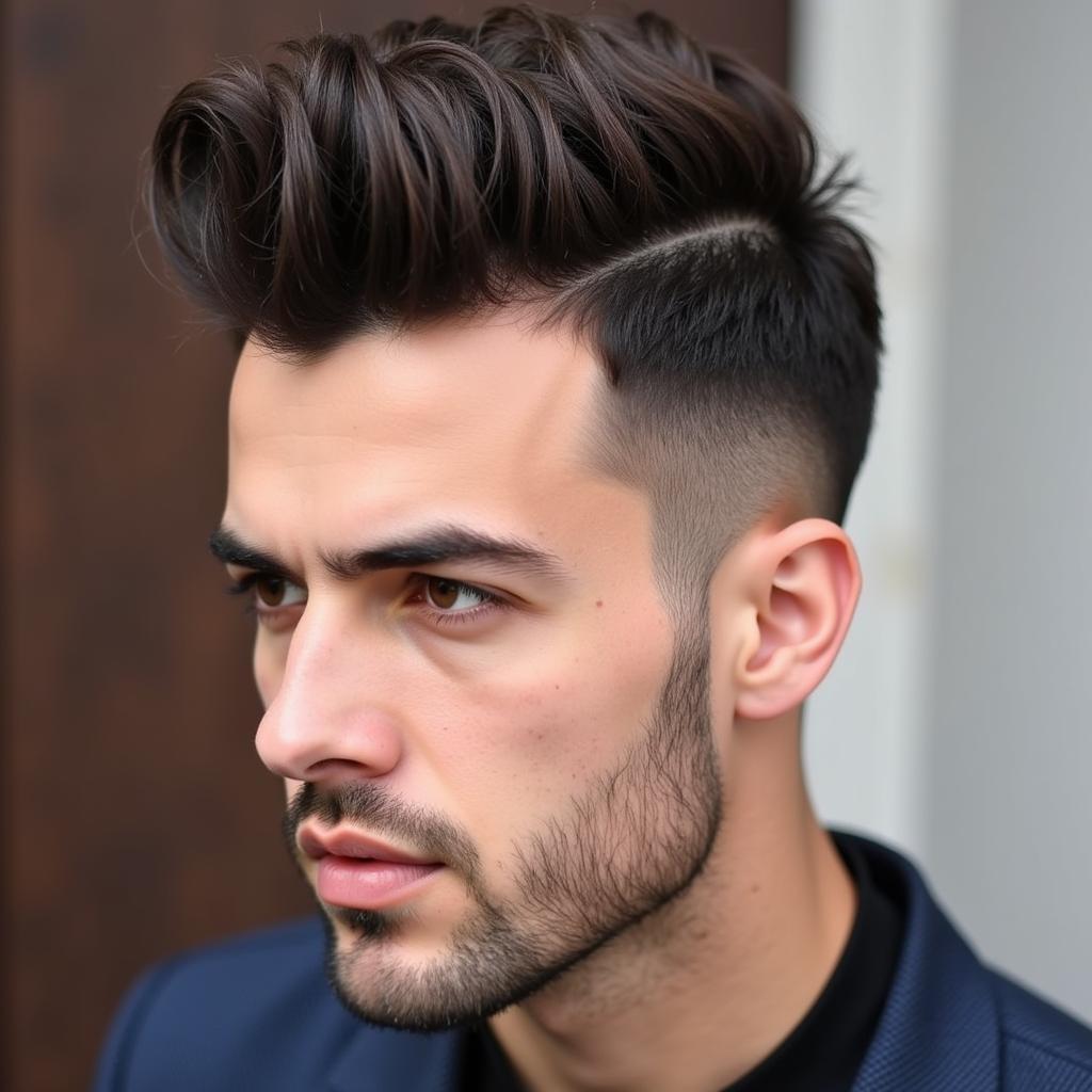 Kiểu tóc quiff cho mặt gãy