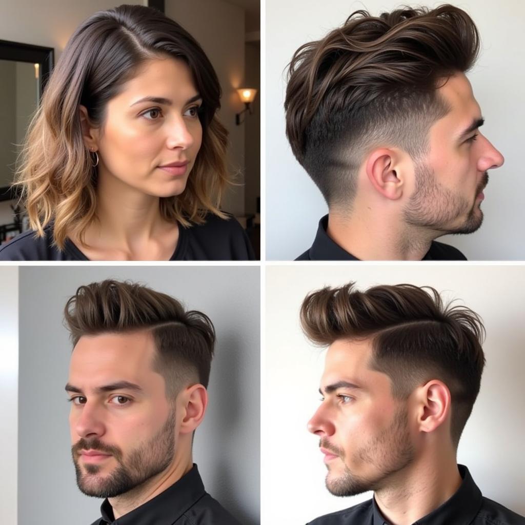 Kiểu tóc mid fade layer cho khuôn mặt tròn