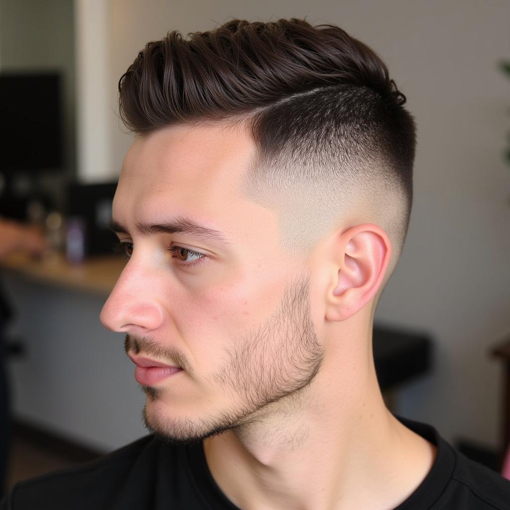 Nam giới với tóc ngắn thưa undercut