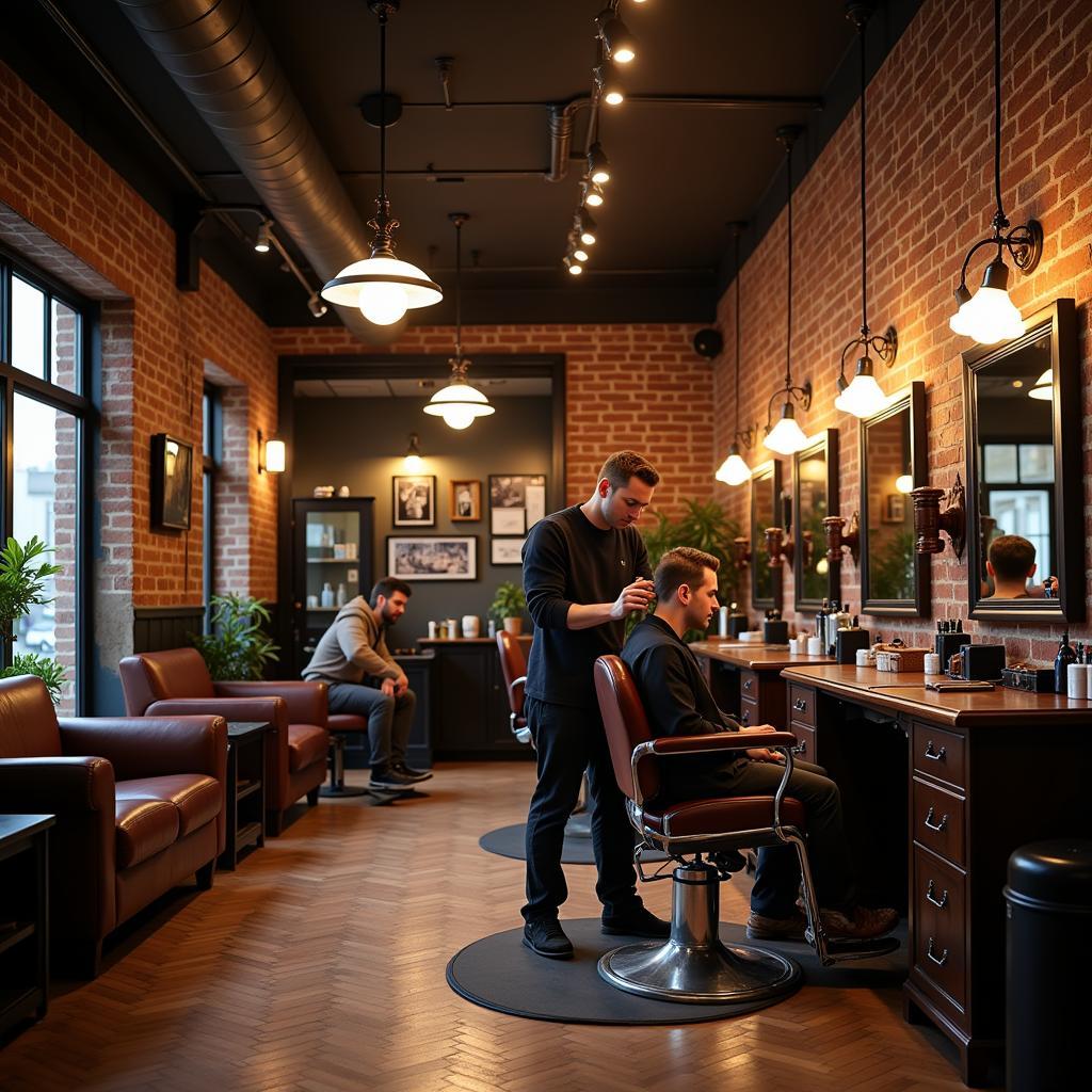 Không gian tiệm cắt tóc kiểu mới barbershop