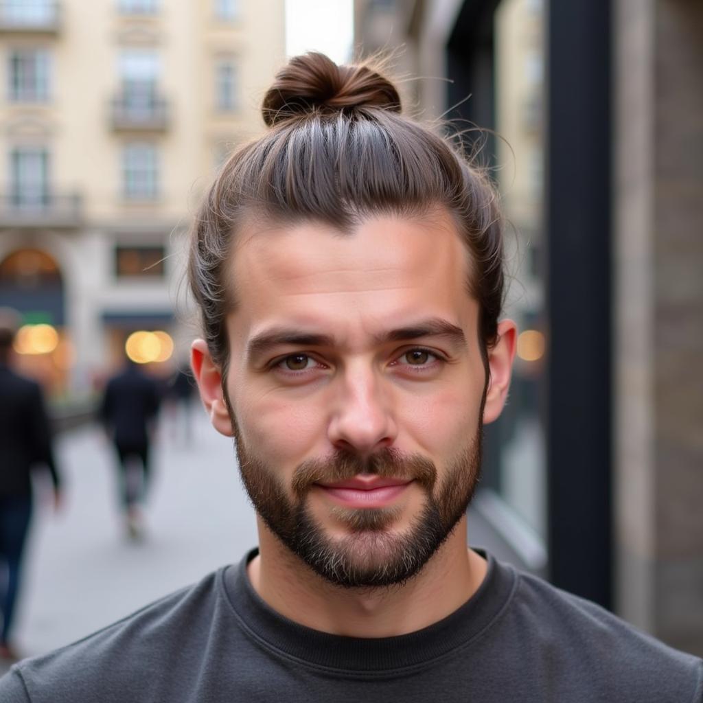 Kiểu tóc Man Bun cho nam giới Châu Âu