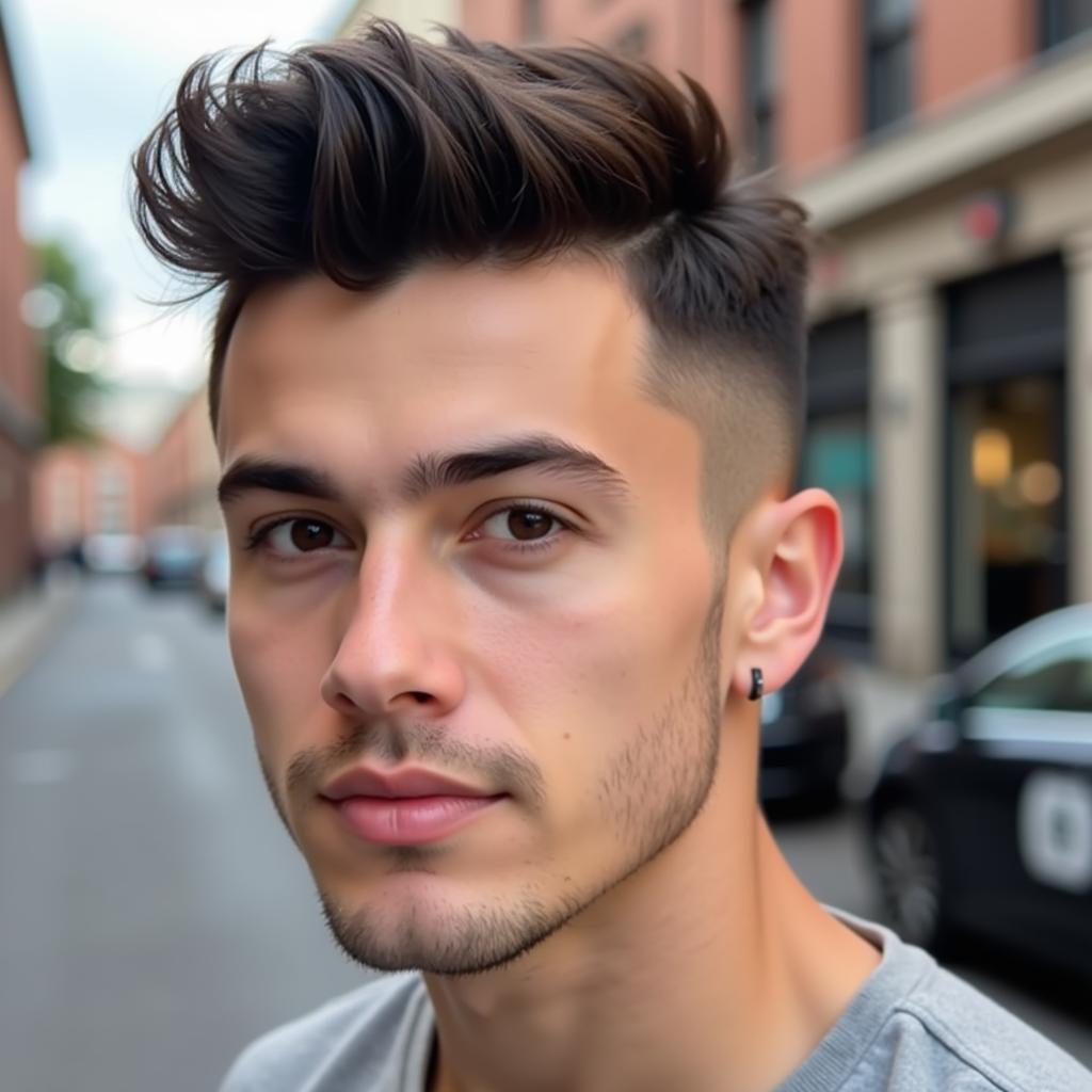 Kiểu tóc Quiff ngắn cho nam mặt tròn