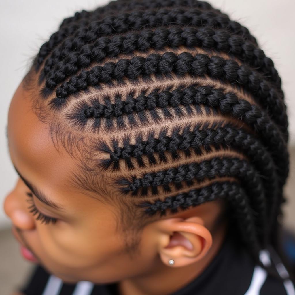 Tóc tết Cornrows nam tính mạnh mẽ