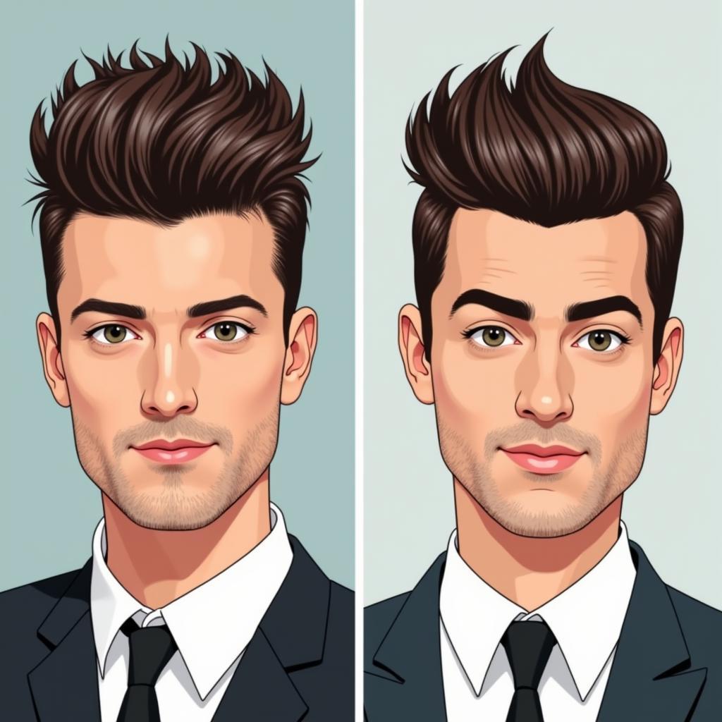 Kiểu tóc Quiff và Pompadour cho khuôn mặt tròn