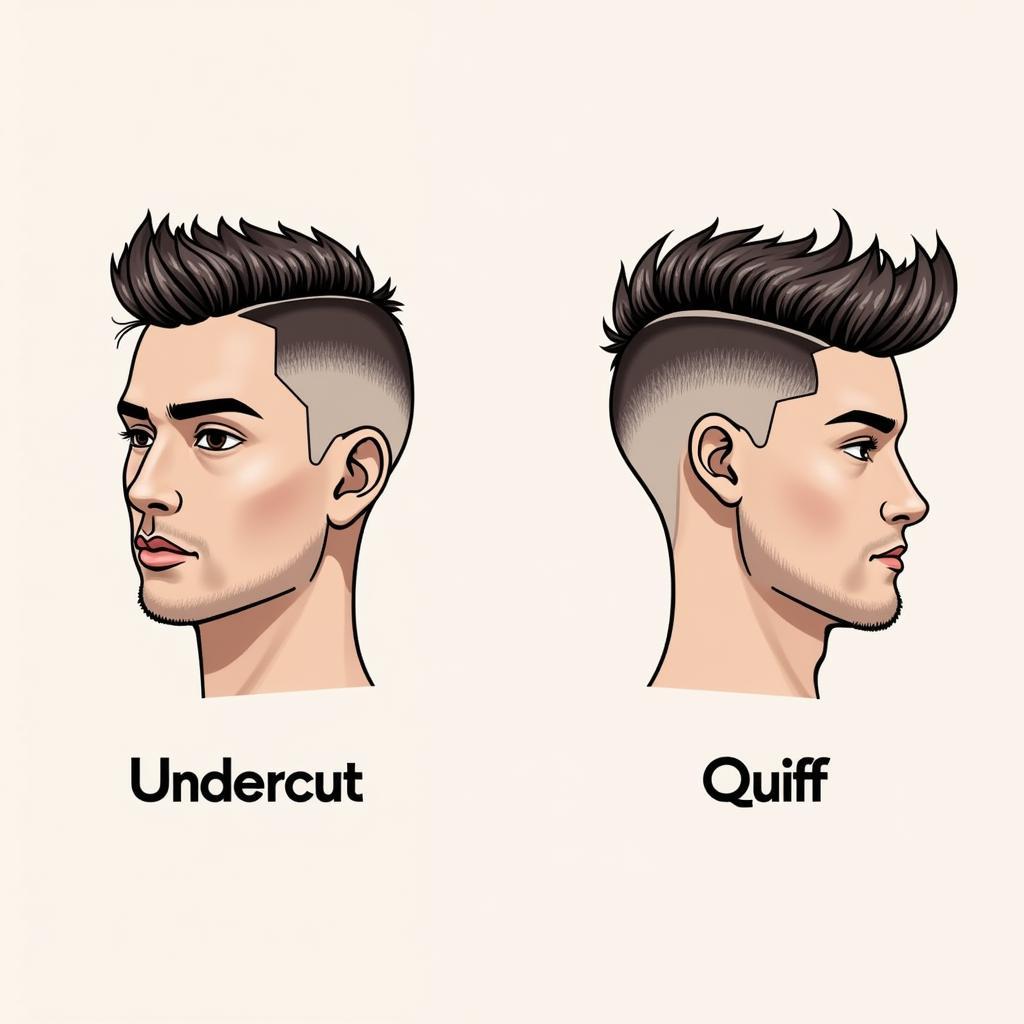 Hình ảnh minh họa kiểu tóc Undercut và Quiff