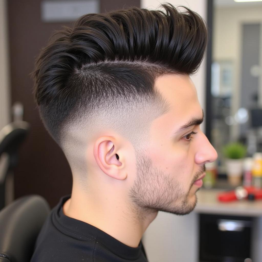 Kiểu tóc undercut vuốt ngược dạng quiff nam tính